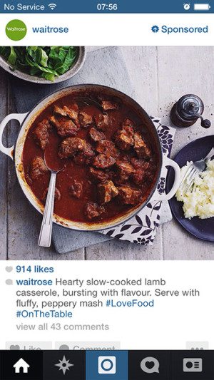 Waitrose Instagram Advertising