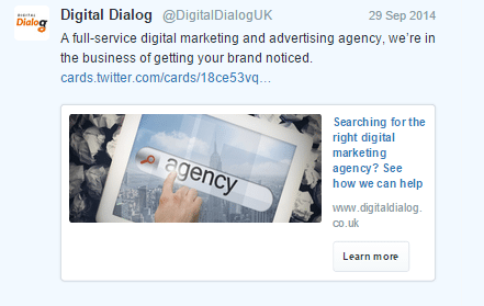 twitter cards digital dialog agency london