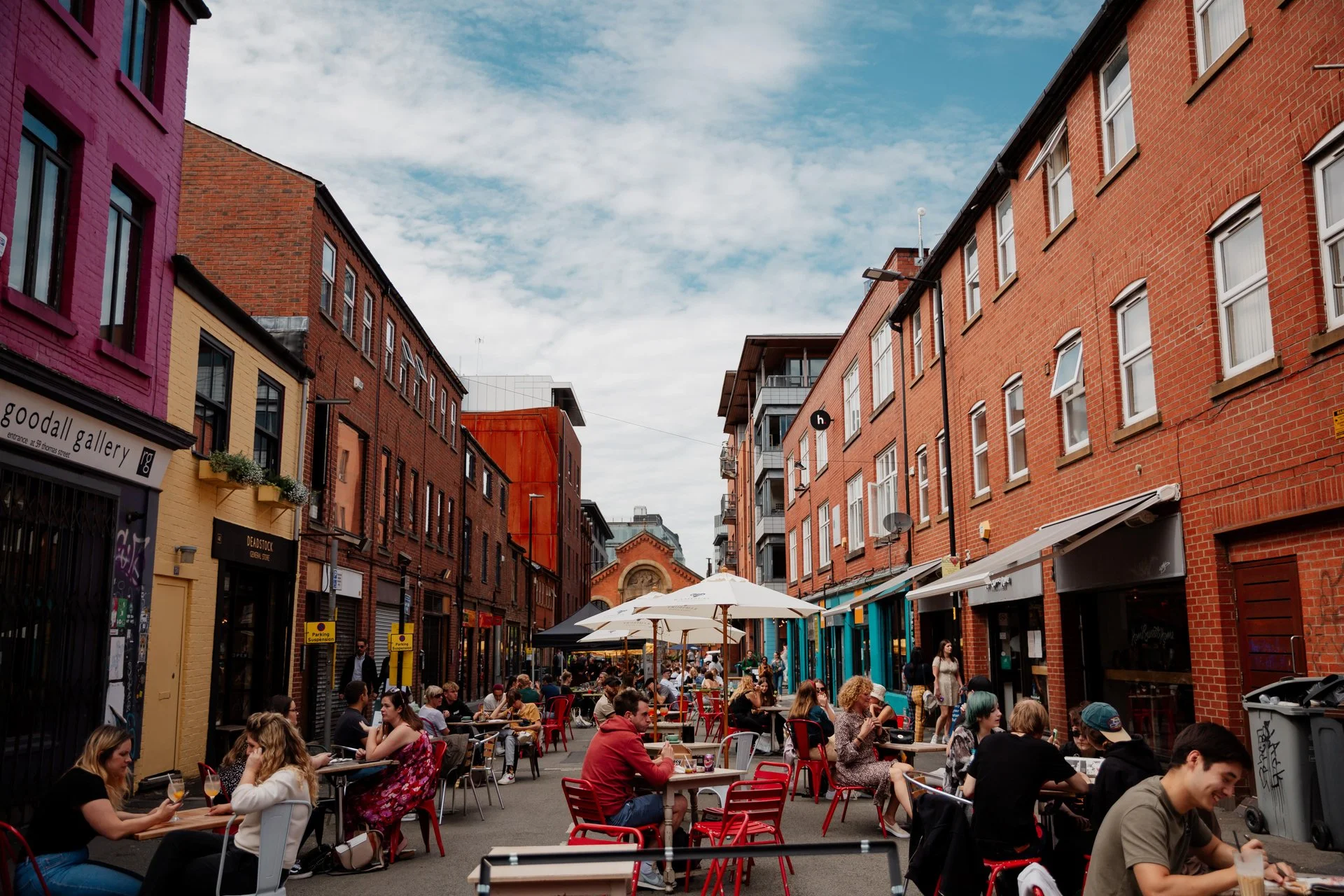 Outdoor street dining in Manchester's Northern Quarter